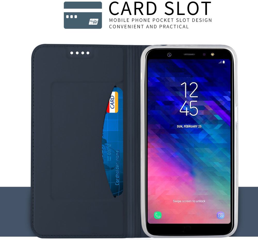 Samsung Galaxy A6 Premium Hoesje met Kaarthouder Blauw afbeelding 3