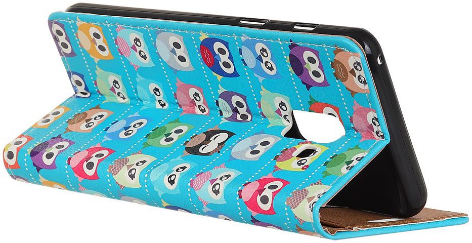 Samsung Galaxy A6 Plus Portemonnee Hoesje met Uilen Print afbeelding 4