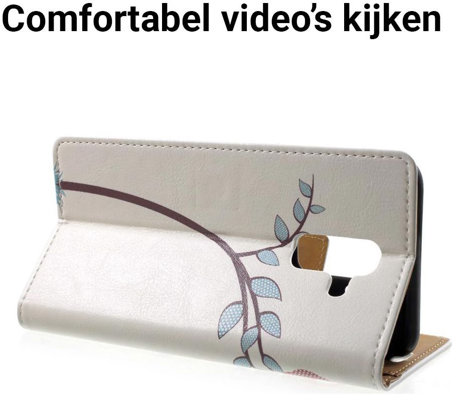 Samsung Galaxy A6 Lederen Portemonnee Hoesje met Cute Owls Print afbeelding 2