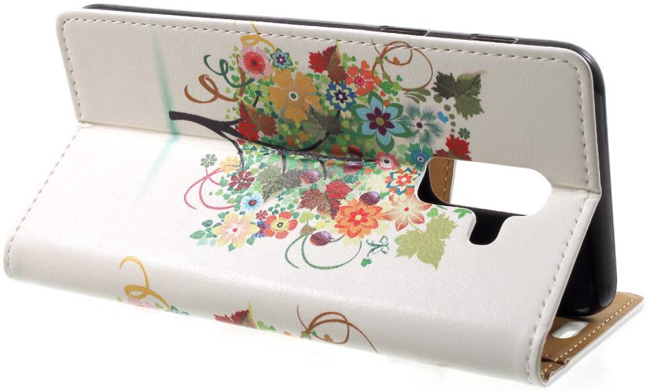 Samsung Galaxy A6 Plus Lederen Portemonnee Hoesje met Tree Print afbeelding 4