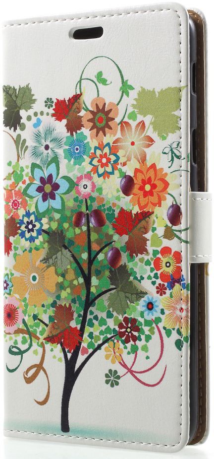 Samsung Galaxy A6 Plus Lederen Portemonnee Hoesje met Tree Print afbeelding 7