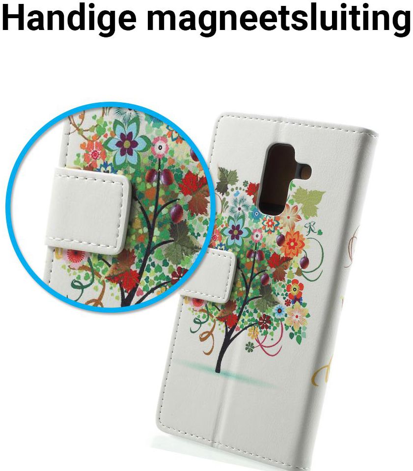 Samsung Galaxy A6 Lederen Portemonnee Hoesje met Tree Print afbeelding 2