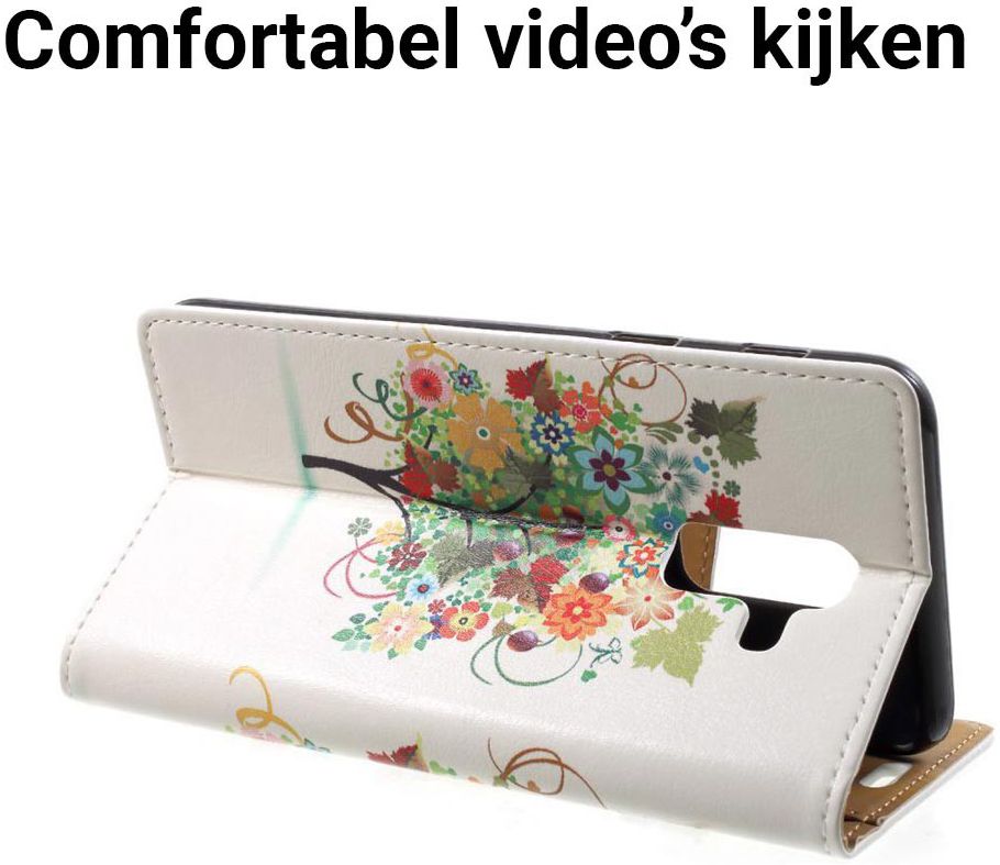 Samsung Galaxy A6 Lederen Portemonnee Hoesje met Tree Print afbeelding 3