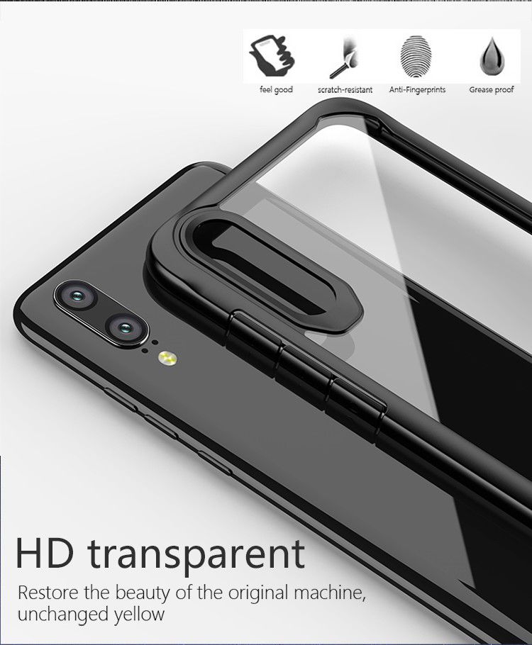Ipaky Hybrid Back Cover Case Huawei P20 Lite Zwart afbeelding 3