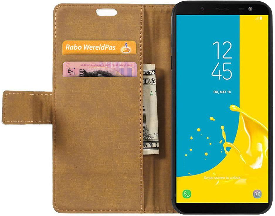 Samsung Galaxy J6 2018 Lederen Portemonnee Hoesje met Cute Owls Print afbeelding 2