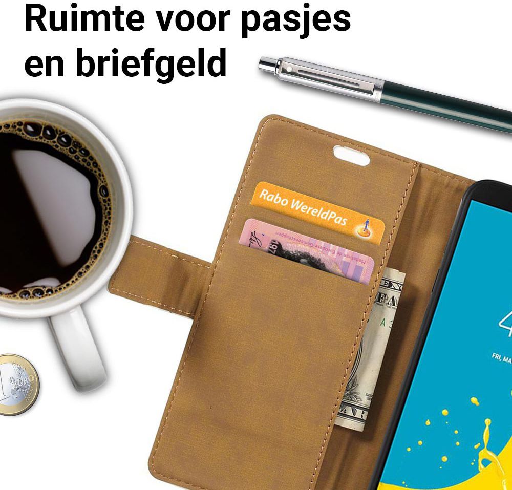 Samsung Galaxy J6 2018 Lederen Portemonnee Hoesje met Cute Owls Print afbeelding 5