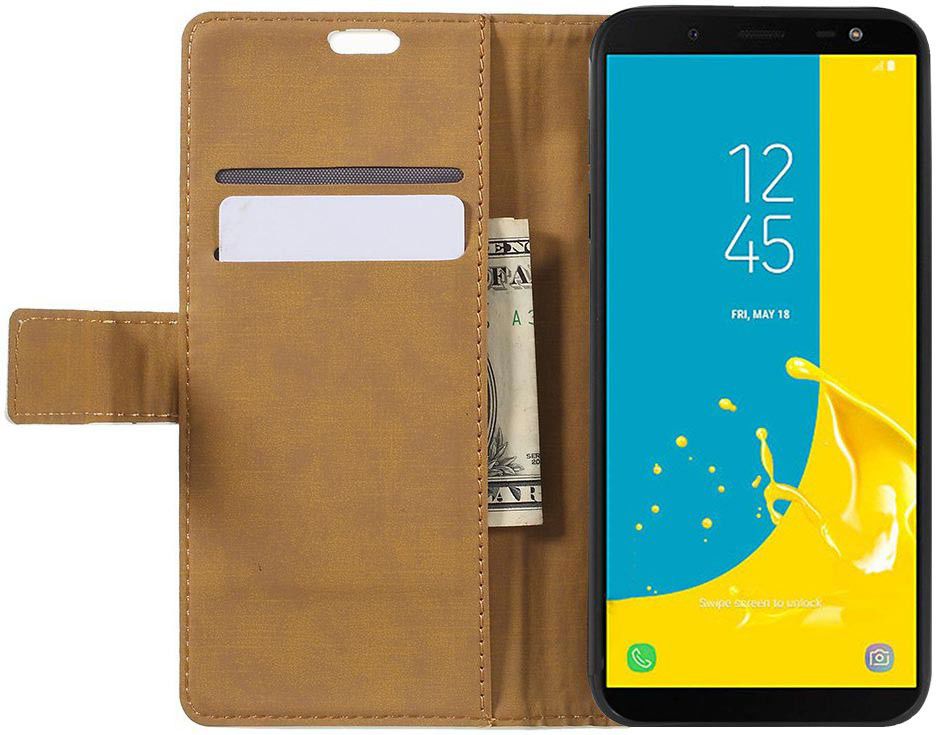 Samsung Galaxy J6 (2018) Lederen Portemonnee Hoesje Eiffeltoren Print afbeelding 2