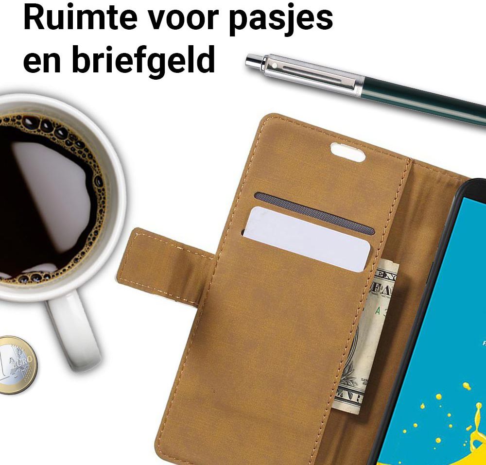 Samsung Galaxy J6 (2018) Lederen Portemonnee Hoesje Eiffeltoren Print afbeelding 4