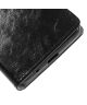 Alcatel 3C Lederen Wallet Stand Hoesje Zwart