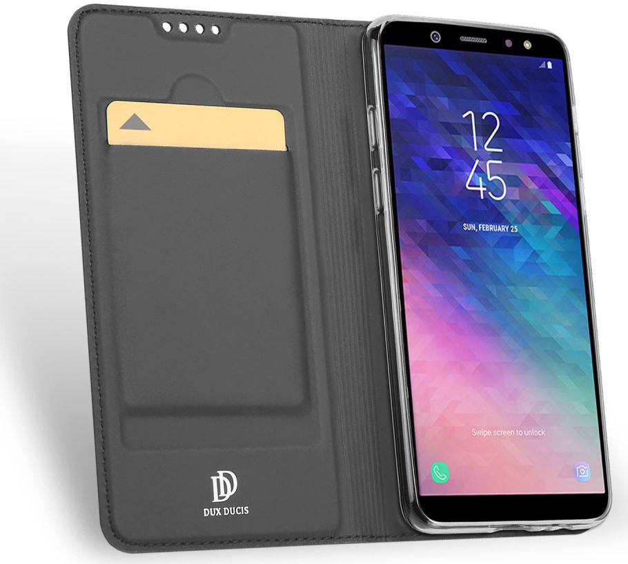 Dux Ducis Premium Book Case Samsung Galaxy A6 Hoesje Grijs afbeelding 2