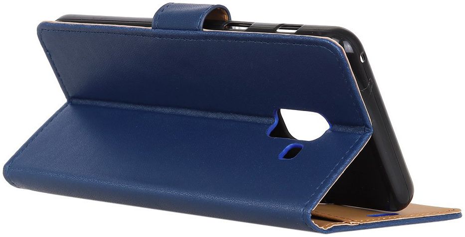 Samsung Galaxy A6 Lederen Wallet Stand Hoesje Blauw afbeelding 8