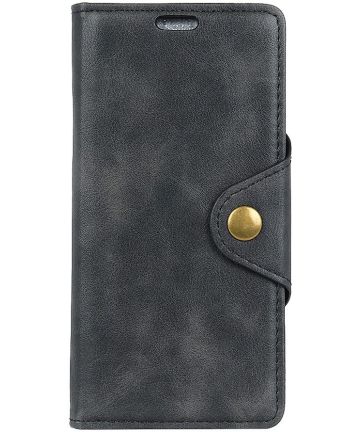 Samsung Galaxy A6 Lederen Wallet Book Case Zwart Hoesjes