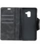 Samsung Galaxy A6 Lederen Wallet Book Case Zwart