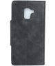 Samsung Galaxy A6 Lederen Wallet Book Case Zwart