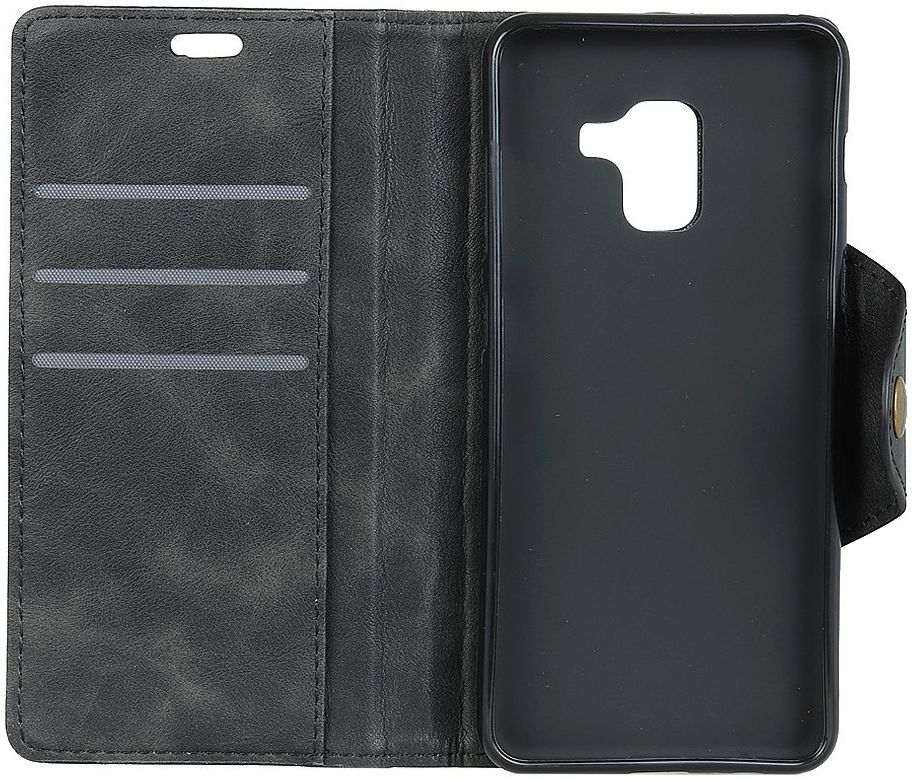 Samsung Galaxy A6 Lederen Wallet Book Case Zwart afbeelding 11