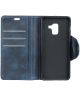 Samsung Galaxy A6 Lederen Wallet Book Case Blauw