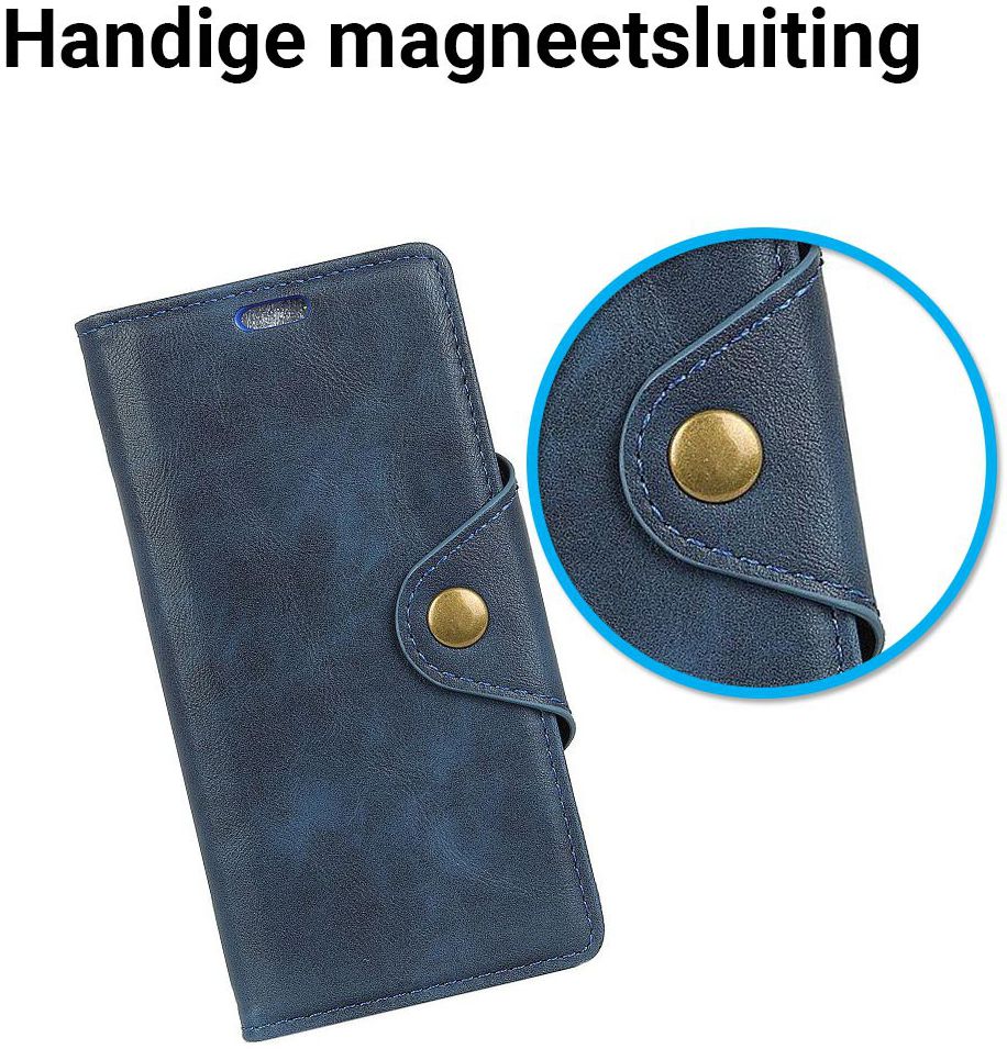 Samsung Galaxy A6 Lederen Wallet Book Case Blauw afbeelding 5