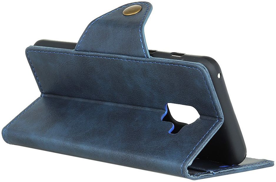Samsung Galaxy A6 Lederen Wallet Book Case Blauw afbeelding 10