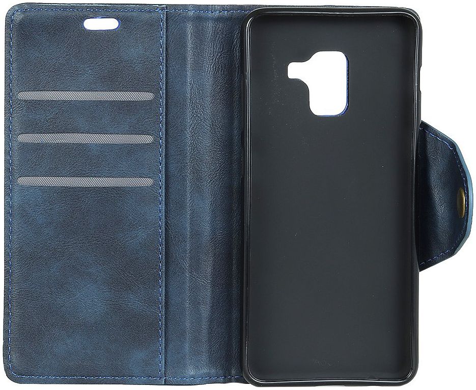Samsung Galaxy A6 Lederen Wallet Book Case Blauw afbeelding 11