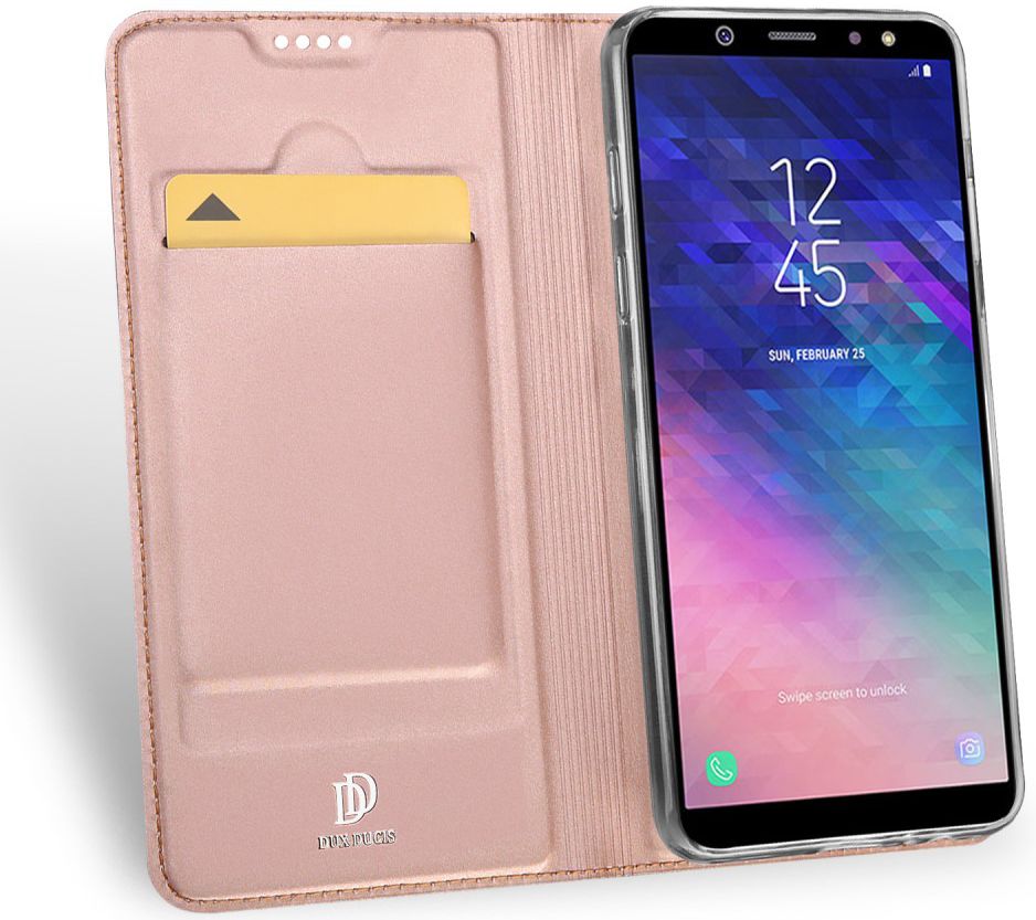 Dux Ducis Book Case Samsung Galaxy A6 Plus Hoesje Roze Goud afbeelding 4