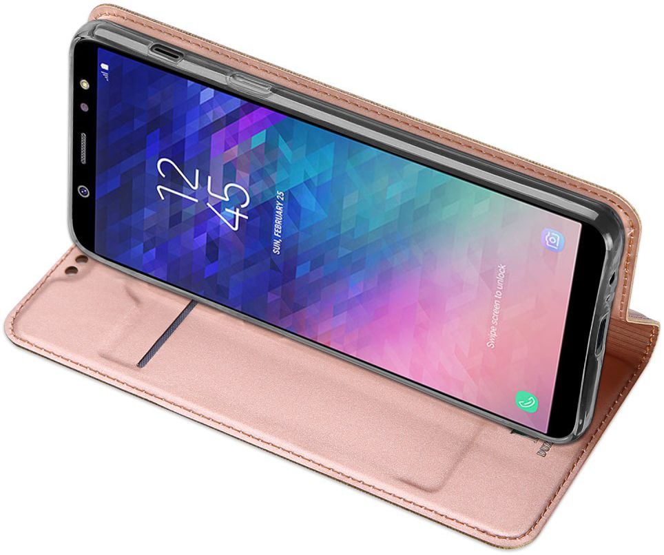 Dux Ducis Book Case Samsung Galaxy A6 Plus Hoesje Roze Goud afbeelding 2