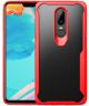 OnePlus 6 Hybride Back Cover Hoesje Transparant / Rood