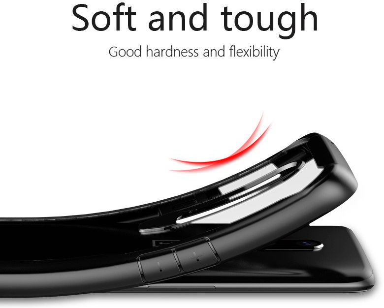 OnePlus 6 Hybride Back Cover Hoesje Transparant / Rood afbeelding 3