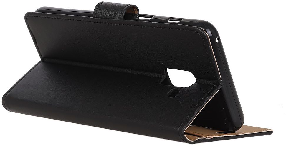 Samsung Galaxy A6 Plus Lederen Wallet Stand Hoesje Zwart afbeelding 8