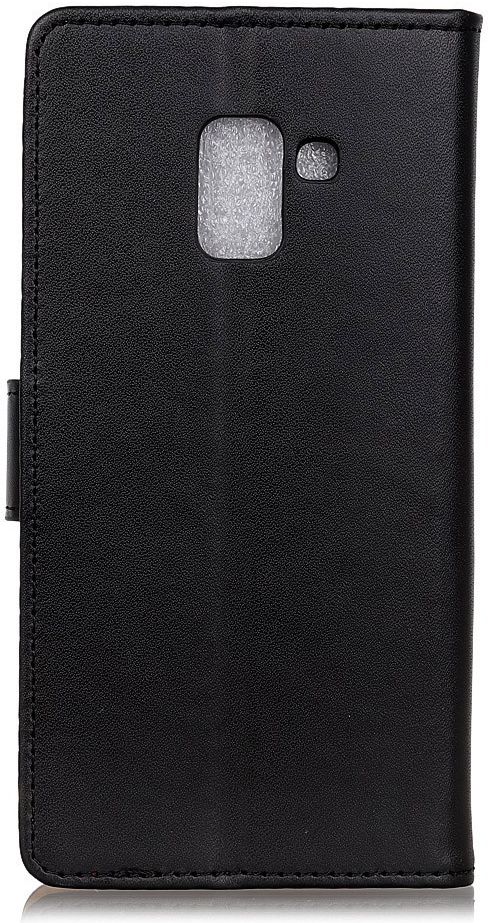 Samsung Galaxy A6 Plus Lederen Wallet Stand Hoesje Zwart afbeelding 11