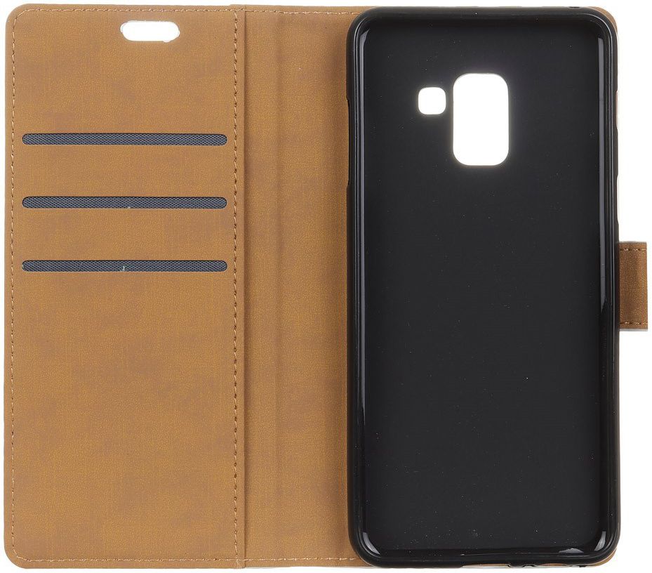 Samsung Galaxy A6 Plus Lederen Wallet Stand Hoesje Zilver afbeelding 8