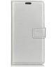 OnePlus 6 Lederen Wallet Stand Hoesje Zilver