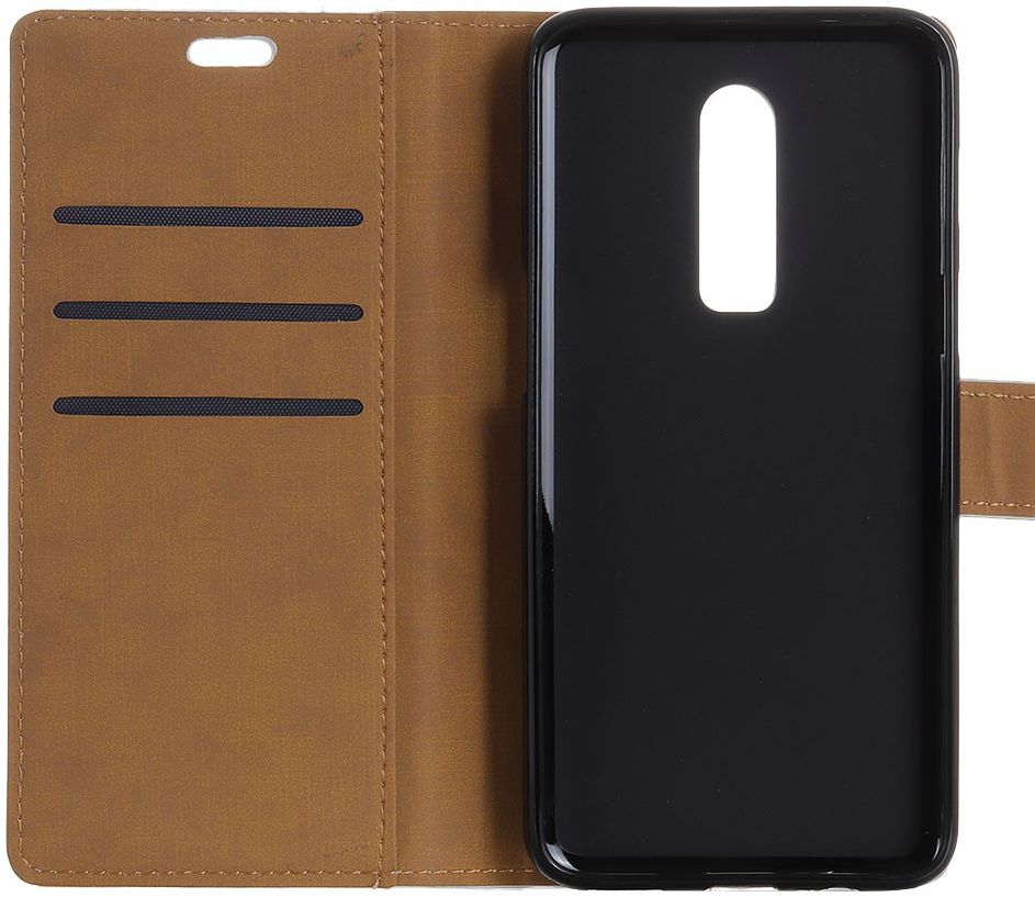 OnePlus 6 Lederen Wallet Stand Hoesje Zilver afbeelding 8
