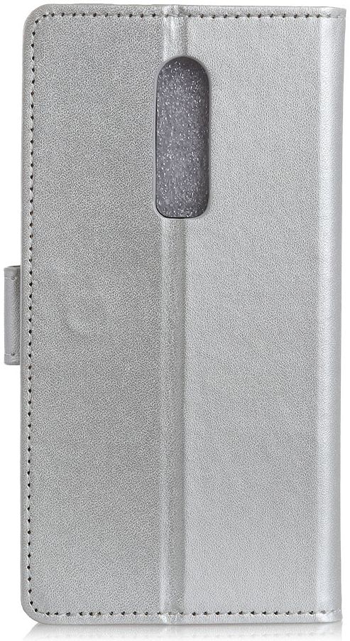 OnePlus 6 Lederen Wallet Stand Hoesje Zilver afbeelding 9