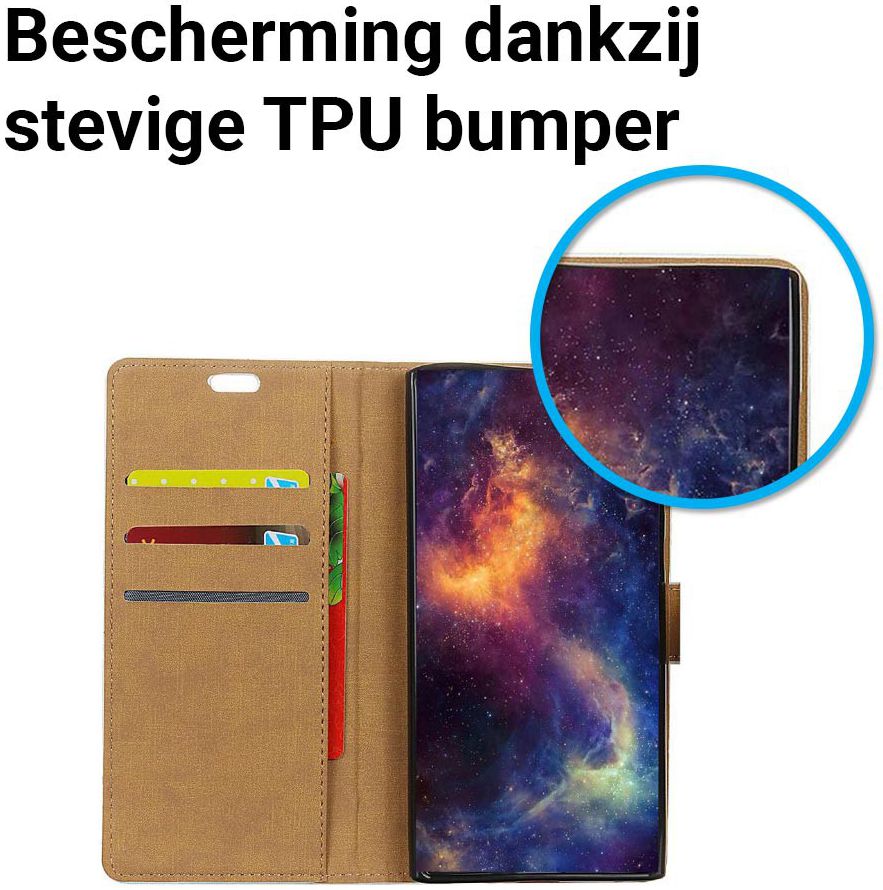 OnePlus 6 Lederen Wallet Stand Hoesje Zilver afbeelding 6
