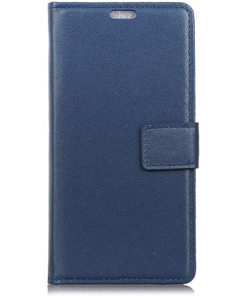 OnePlus 6 Lederen Wallet Stand Hoesje Blauw Hoesjes