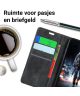 OnePlus 6 Lederen Portemonnee Hoesje Zwart