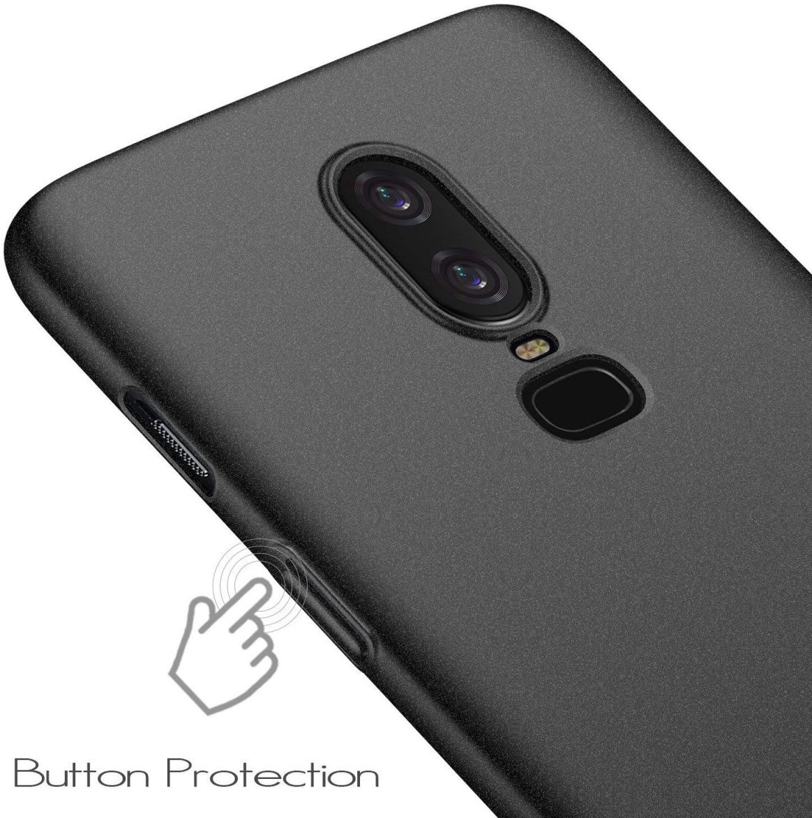 OnePlus 6 Sandstone Hoesje Zwart afbeelding 4