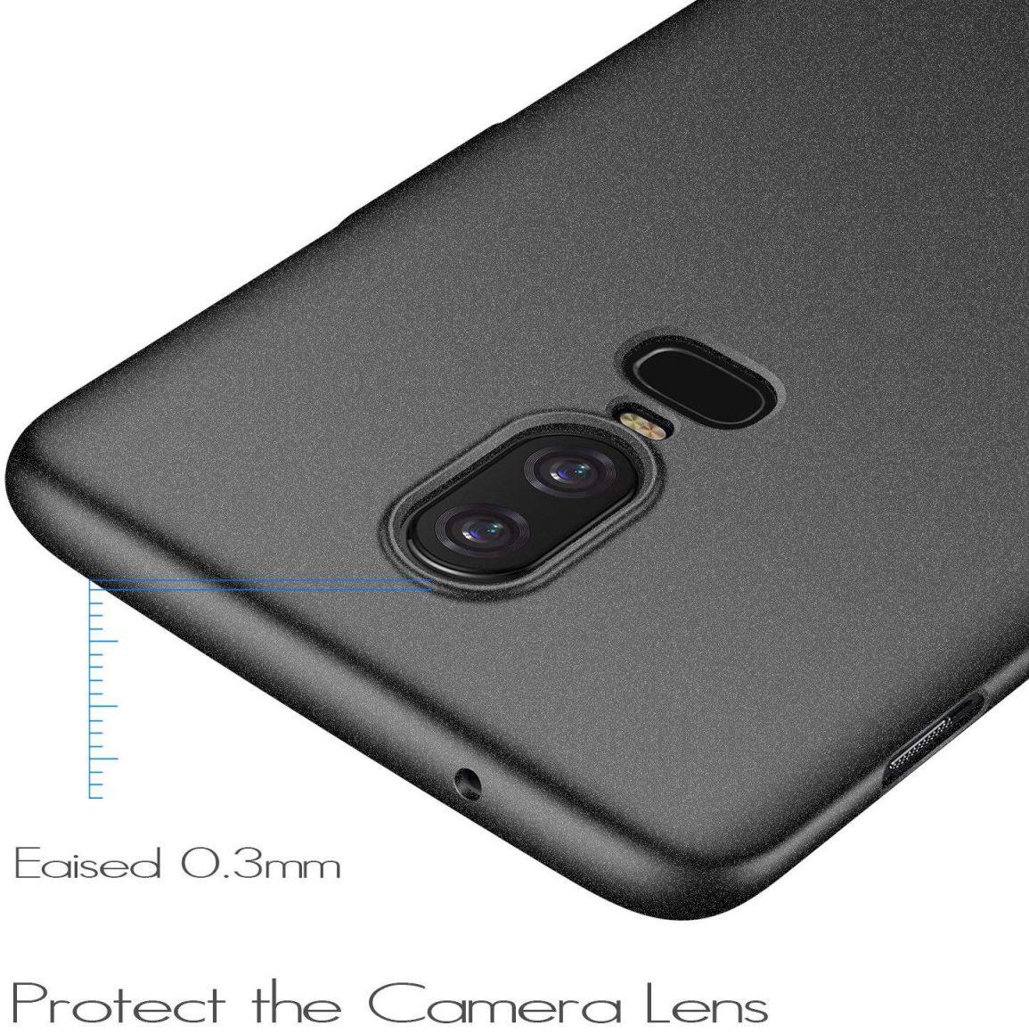 OnePlus 6 Sandstone Hoesje Zwart afbeelding 5