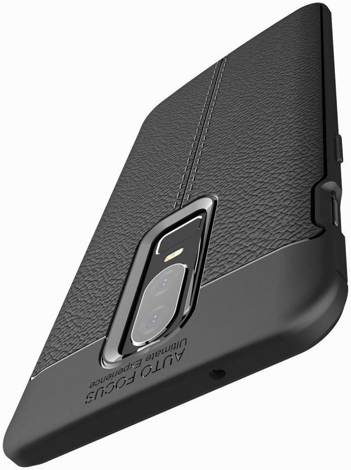 OnePlus 6 Hoesje Back Cover met Lederen Texuur Zwart afbeelding 10