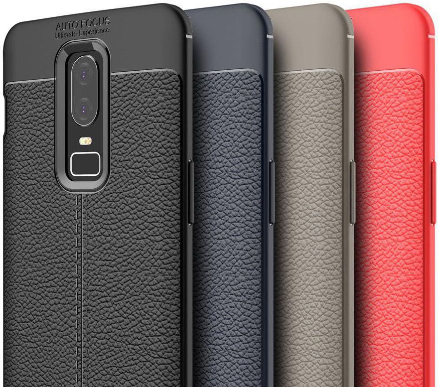 OnePlus 6 Hoesje Back Cover met Lederen Texuur Zwart afbeelding 15