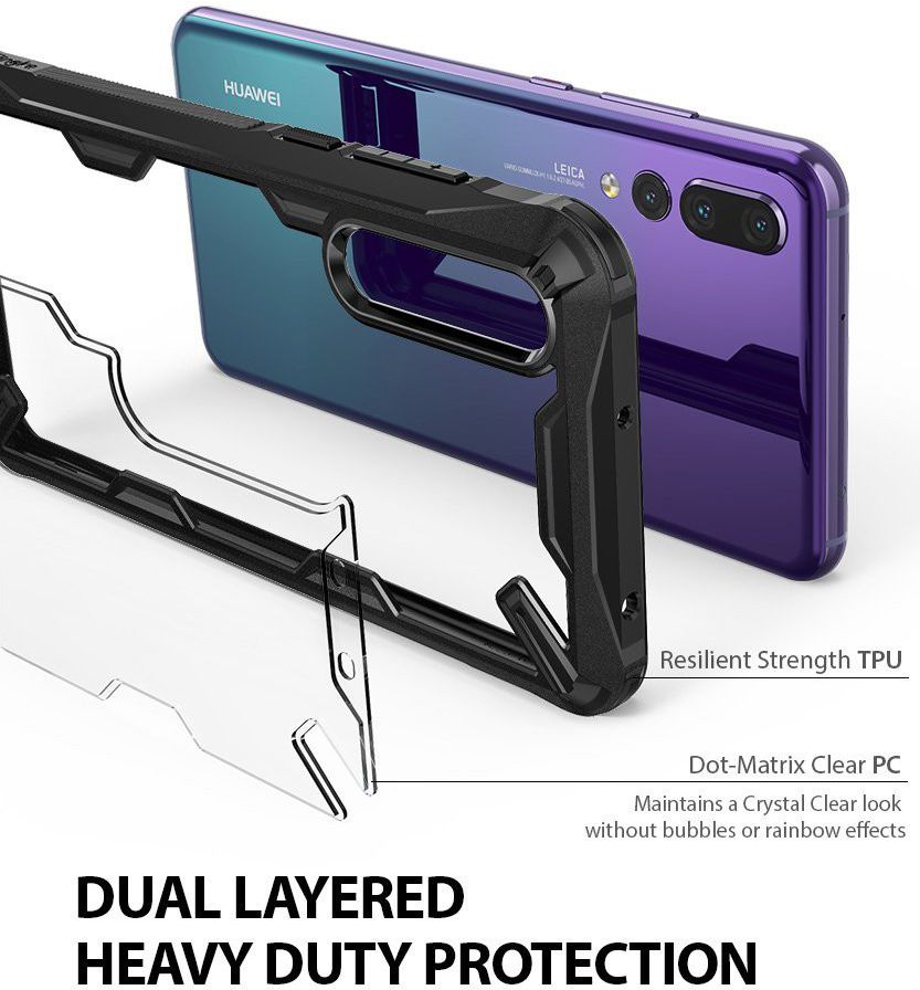 Ringke Fusion X Huawei P20 Pro Hoesje Doorzichtig Black afbeelding 3