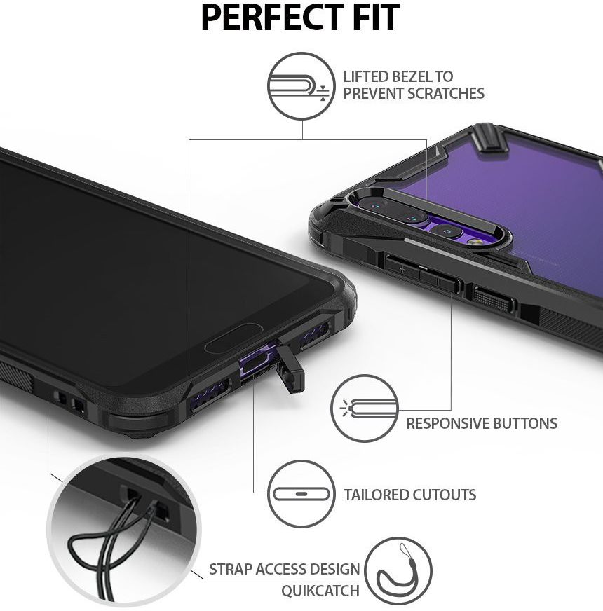 Ringke Fusion X Huawei P20 Pro Hoesje Doorzichtig Black afbeelding 4