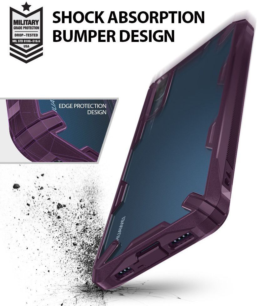 Ringke Fusion X Huawei P20 Hoesje Doorzichtig Lilac Purple afbeelding 2