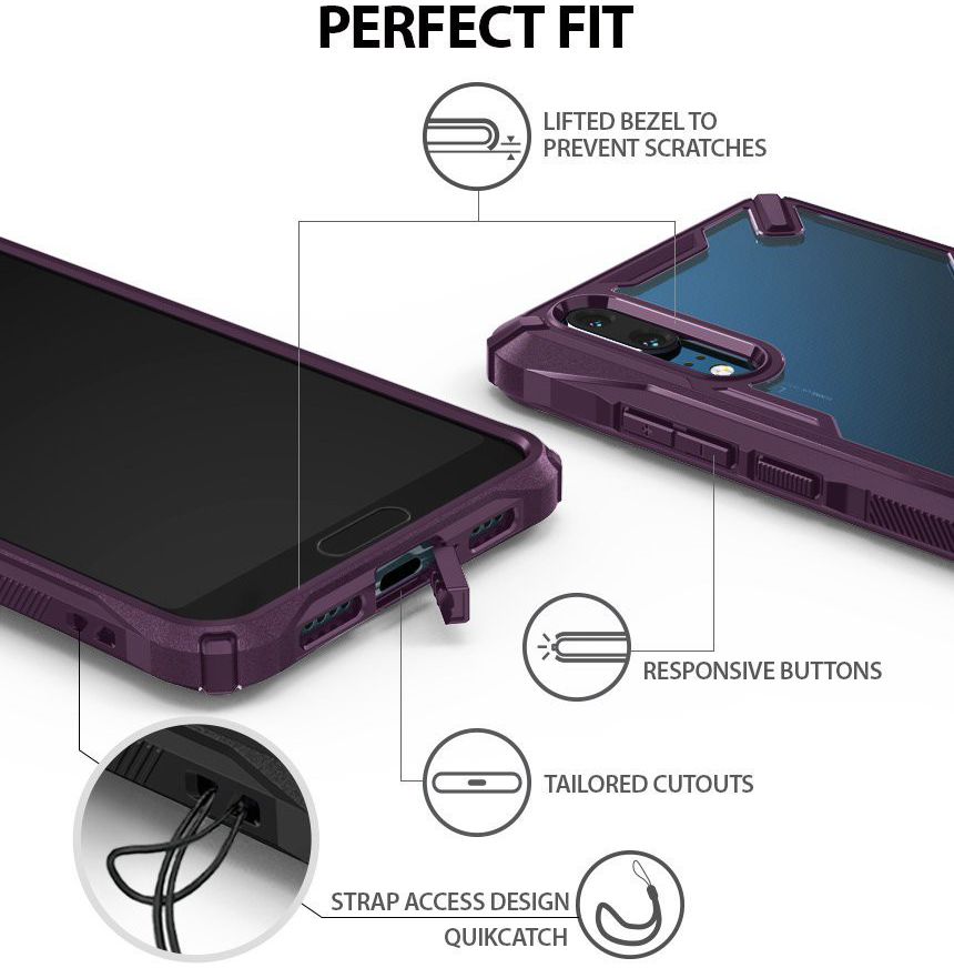 Ringke Fusion X Huawei P20 Hoesje Doorzichtig Lilac Purple afbeelding 4