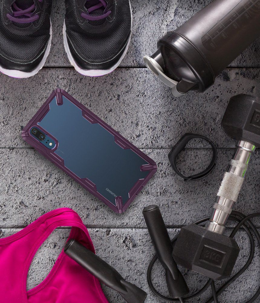 Ringke Fusion X Huawei P20 Hoesje Doorzichtig Lilac Purple afbeelding 6