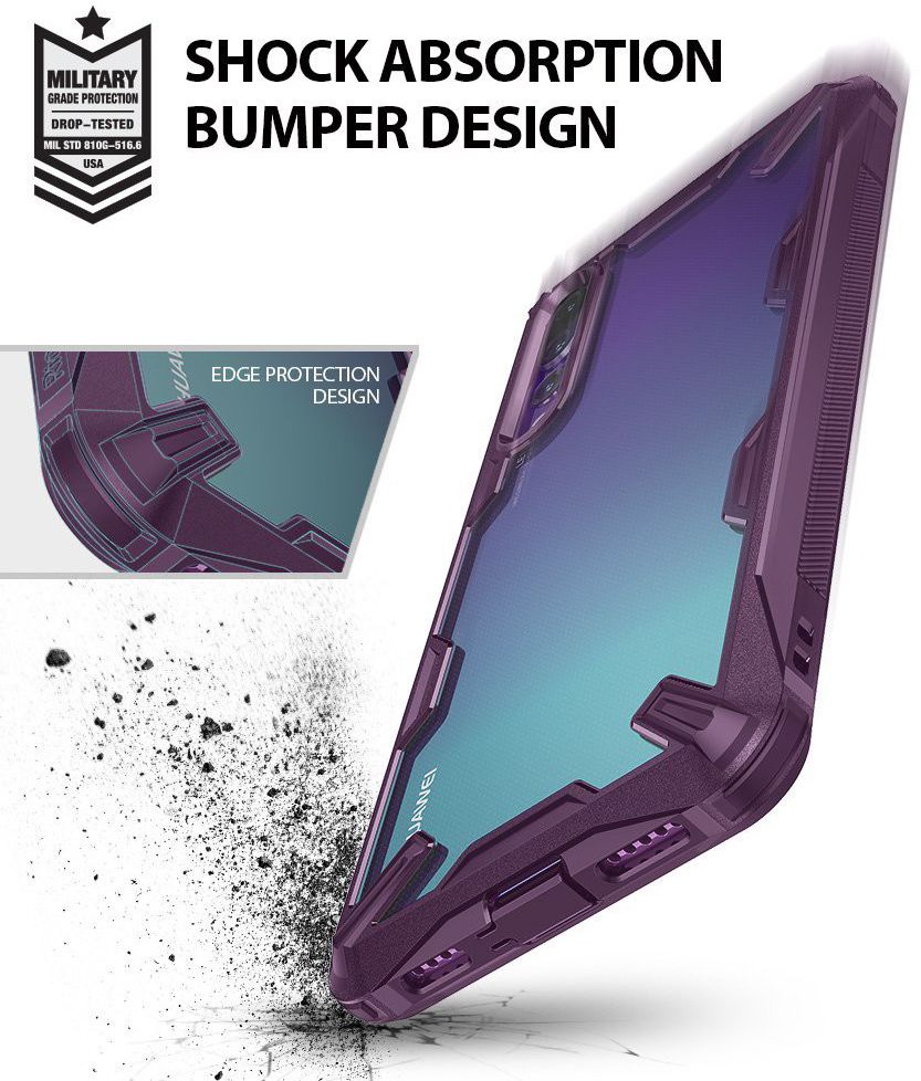 Ringke Fusion X Huawei P20 Pro Hoesje Doorzichtig Lilac Purple afbeelding 2
