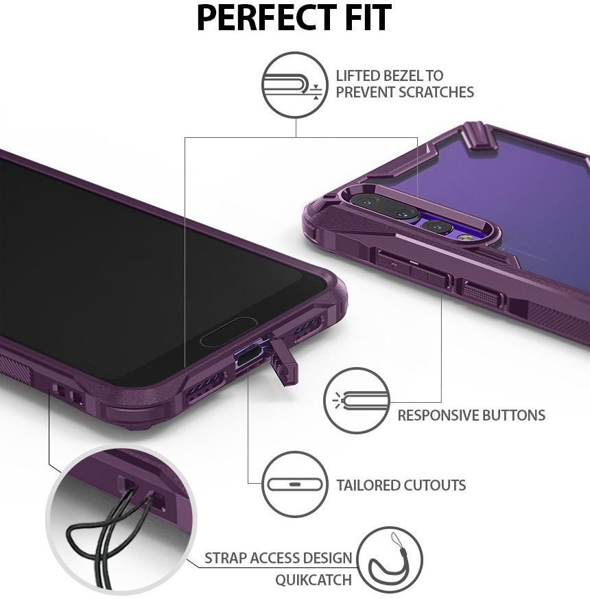 Ringke Fusion X Huawei P20 Pro Hoesje Doorzichtig Lilac Purple afbeelding 4