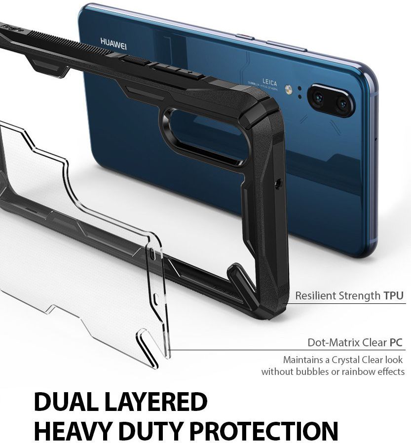 Ringke Fusion X Huawei P20 Hoesje Doorzichtig Black afbeelding 3