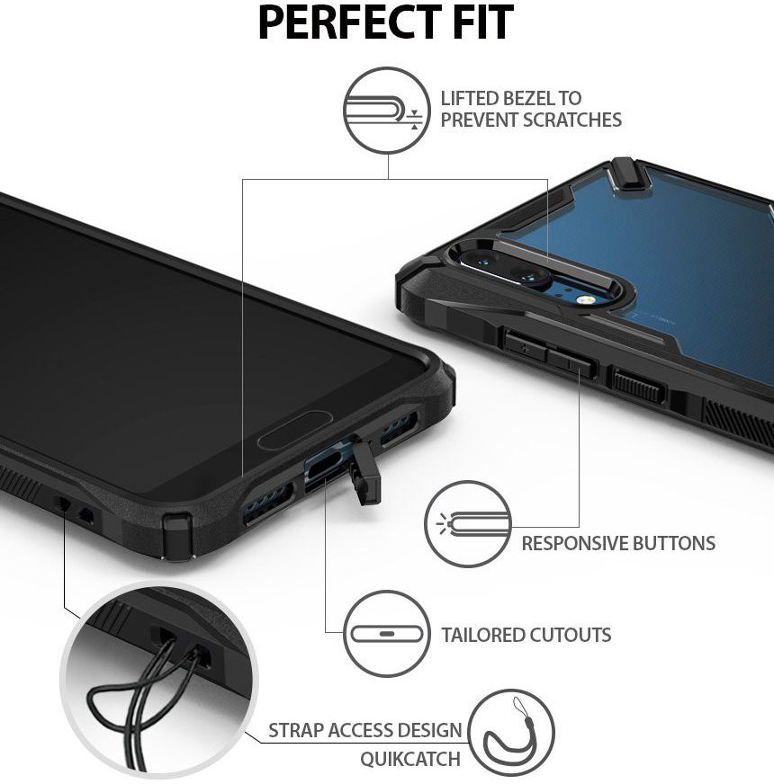 Ringke Fusion X Huawei P20 Hoesje Doorzichtig Black afbeelding 4