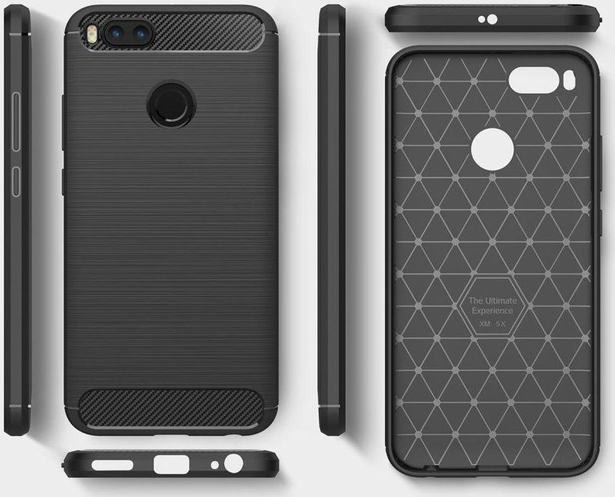 Xiaomi Mi A1 geborsteld TPU Hoesje Zwart afbeelding 5